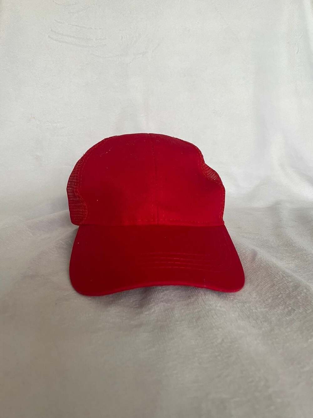 Lot of 2 C.C. High Ponytail Mesh Back Trucker Hats Red Black